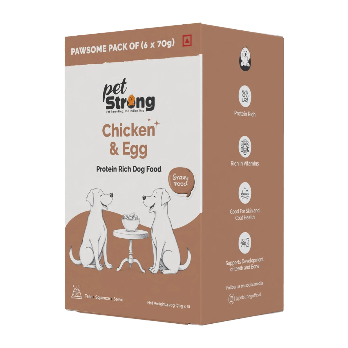 PetStrong Wet Dog Food - Chicken and Egg in Gravy