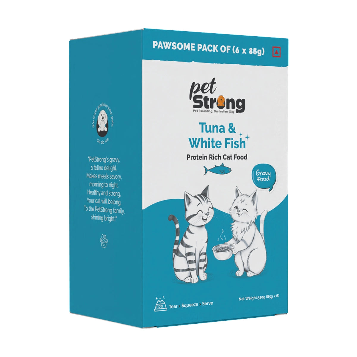 PetStrong Wet Cat Food -  Tuna and White Fish in Gravy