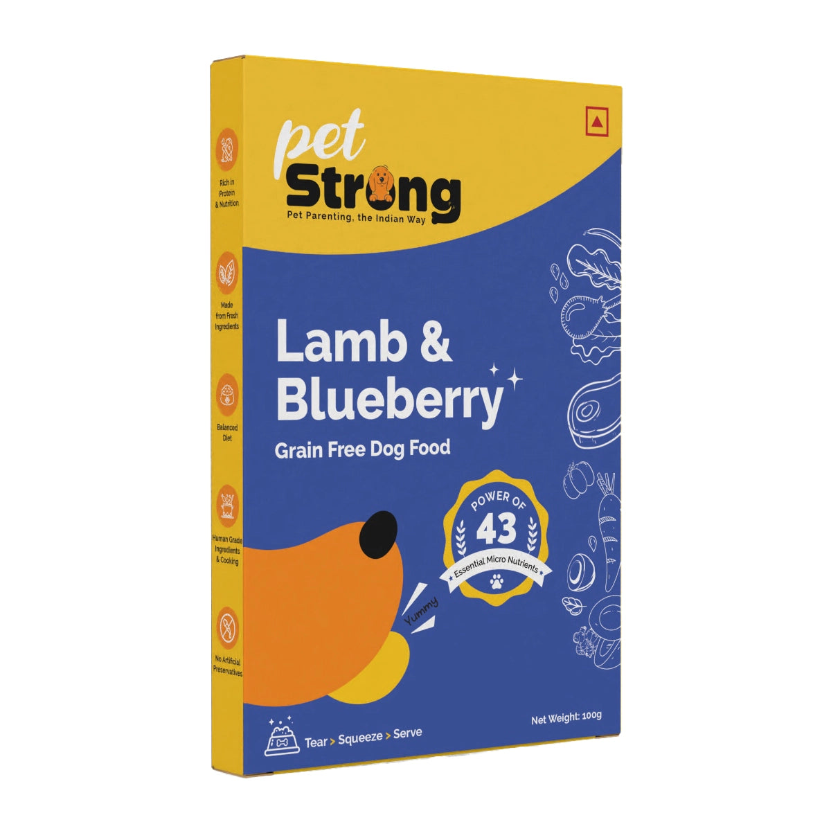 PetStrong Lamb and Blueberry Grain Free Fresh Food for Dogs